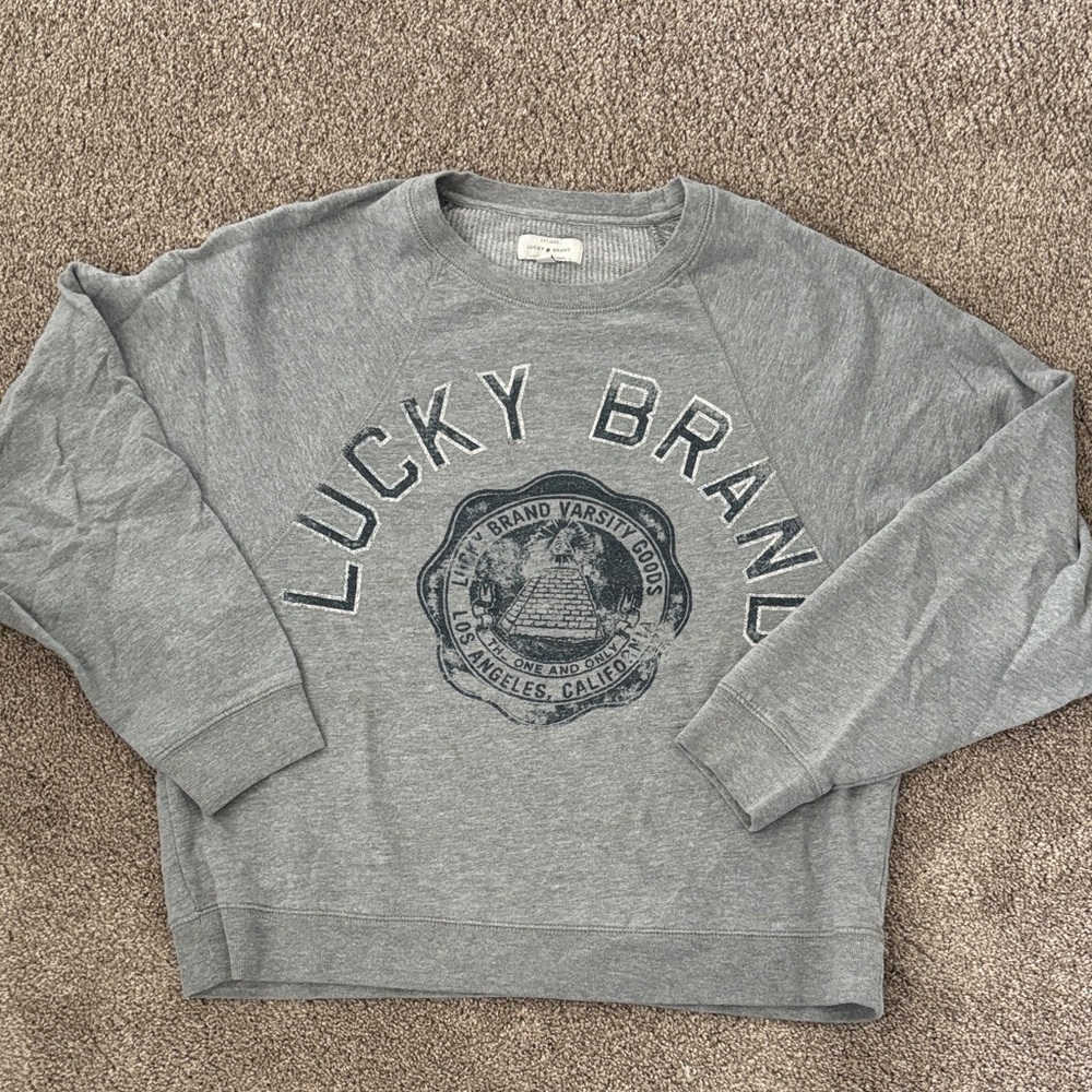 Lucky Brand Gray Graphic Sweatshirt